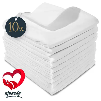Produktbild von 70 x 70 cm weiße Mullwindeln im 10er Pack aus 100% Baumwolle
