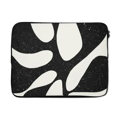 Produktbild von MuchoWow® Laptop Hülle 17 Zoll Laptoptasche Pflanze - Schwarz - Minimalismus - Zipper - Schutzabdeckung