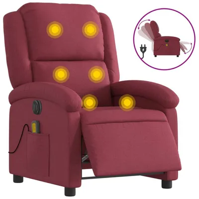Produktbild von vidaXL Massagesessel Elektrisch Weinrot Stoff