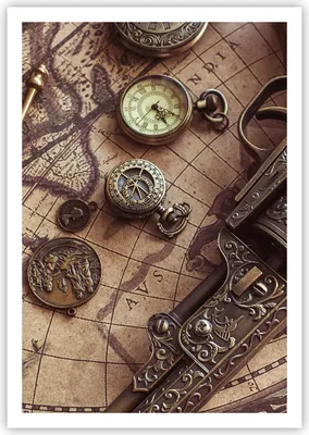 Produktbild von Poster - Poster ohne Rahmen - Kartographie Vintage Kompass - 70x100 cm - Wand Bild - Wanddeko - Wandbilder - Kunstposter - Wandposter - Bilder - Kunstdruck - Wanddekoration - P2XPA70x100-4582