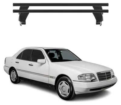 Produktbild von Menabo Dachträger Grundträger für Mercedes C-Klasse W202 1993-2000 Schwarz ABE, KI-generiertes Bild