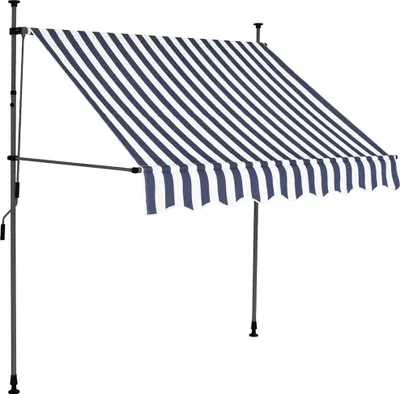 Obrázek produktu pro vidaXL ručně zatahovací markýza s LED diodami 200 cm modrá a bílá