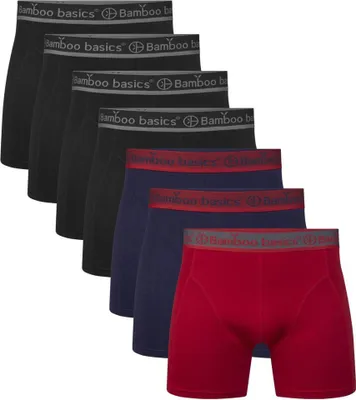 Produktbild von Bamboo Basics Boxershort Rico - Schwarz - Marine - Rot - 7er-Pack, Farbe:Schwarz - Marine - Rot, Größe:XL