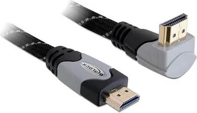 Productafbeelding van Delock 83077 DELOCK HDMI Kabel Ethernet A -> A St/St 5.00m 90° oben 4K