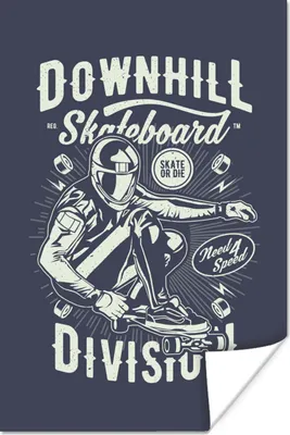 Produktbild von MuchoWow® Poster Skateboard - Helm - Vintage 20x30 cm - Papierdruck