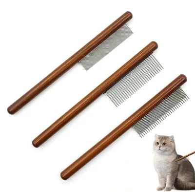 Image de Katzenkamm : Coffret de 3 brosses en acier inoxydable pour chiens et chats, poils longs et poils courts