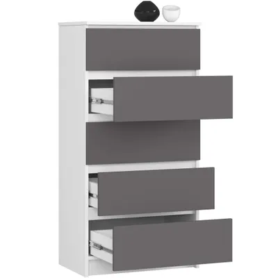 Zdjęcie produktu dla AKORD Furniture Factory OP0LK-6BIASZAR004, Biały, 5 szuf., Matowy, 16 mm, 51 cm, 400 mm