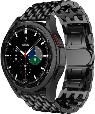 Produktbild von Strap-it Samsung Galaxy Watch 4 Classic 42mm Drachenarmband aus Stahl (Schwarz)
