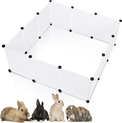 Produktbild von Jopassy Freigehege Freilaufgehege 12 Stück 35x45 cm Leicht zu montieren Für Kaninchen Laufstall Modularer Zaunbau Weiß