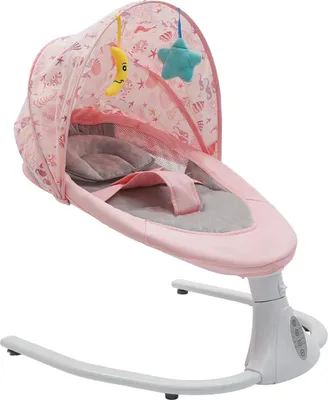 Immagine prodotto di Sdraietta elettrica per neonati - Telecomando e Bluetooth - Zanzariera - 12 melodie USB - Da 0 a 18 mesi fino a 20 kg - Rosa