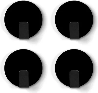 Produktbild von 4 Magnethaken schwarz SOLID für Magnettafel Kühlschrank Pinnwand Whiteboard Memoboard [MM4616]