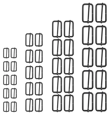 40x Tri-Glide Schieber Metall 20-38mm Schwarz