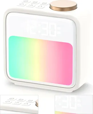 Produktbild von Lichtwecker sunrise alarmuhr, 2 alarme, 10 farben, naturtöne, schlafhilfe, snooze, usb aufladbar, rgb digitaluhr