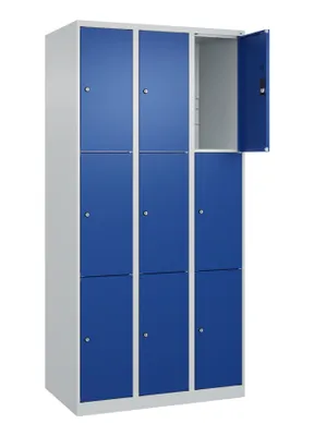 Produktbild von CP Schließfachschrank Classic Plus enzianblau, lichtgrau 080000-303 S10003, 9 Schließfächer 90,0 x 50,0 x 185,0 cm