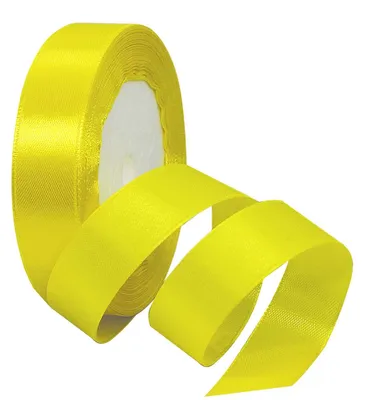 Satinband 22 m, gelb, 20 mm, Polyester, doppelseitig