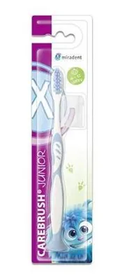 Zdjęcie produktu dla Szczoteczka do zębów Miradent Carebrush Junior 6-12 lat, niebieska, 1 szt.
