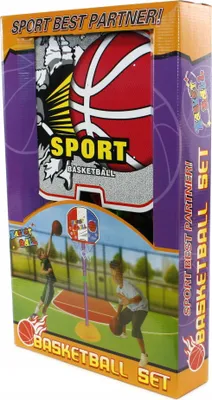 Produktbild von Basketballkorb Set für Kinder mit Ständer 130cm - Inklusive Ball & Pumpe Indoor