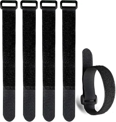 Produktbild von wiederverwendbare Klett-Kabelbinder und -Schlaufen zur Kabelorganisation an PC, Fernseher und Büro – 20 x 500 mm, Schwarz