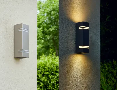 Productafbeelding van Lutec LED buitenwandlamp Stripes, roestvrij staal, op- en neerwaarts gericht licht