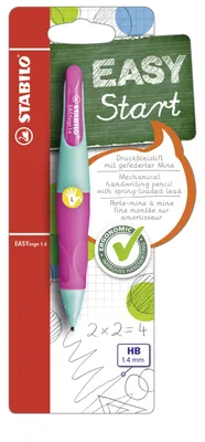 Obrázok produktu pre Ergonomická mechanická ceruzka pre ľavákov - STABILO EASYergo 1.4 v tyrkysovej/neonovo ružovej farbe - jednoduchá ceruzka - obsahuje 3 tenké ceruzky - tvrdosť HB