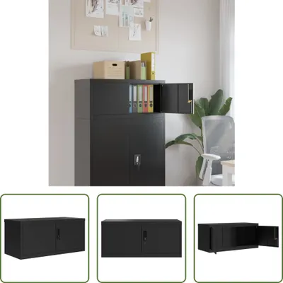 Obrázek produktu pro The Living Store skříň na dokumenty černá 90x40x40 cm ocelová