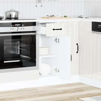Immagine prodotto di vidaXL Base da cucina Lucca bianco lucido a base di legno