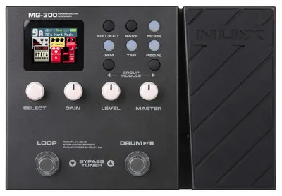 Produktbild von NUX MG-300 Multieffekt-Pedal TSAC-HD Pre-Effects, Amp Modeling Algorithmus, Core Image Post-Effects, IR, 56 Drumschläge, 60 Sekunden Phrase Loop