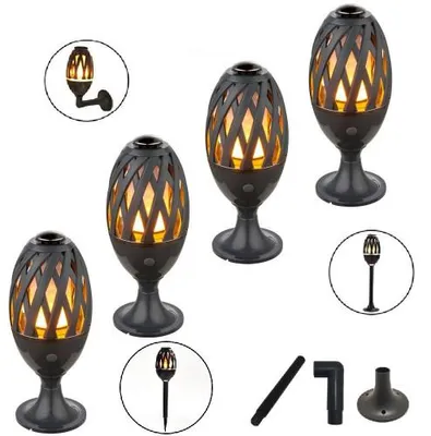 Image de Pack 4 Lampes de jardin effet flamme BOMBALIGHT
