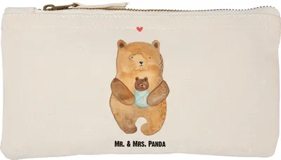 Produktbild von Mr. & Mrs. Panda Federtasche Bär Baby Größe S Klein - Weiß - Geschenk, Waschtasche, Teddy, Geburtstag, Neffe, Taufe, Pouch, Nichte, Etui, beauty case, Schminktasche