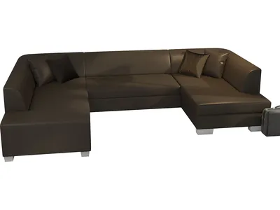 Produktbild von NABBI Ecksofa U mit Zerlegung ein Lagerraum Halvega L - dunkelbraun