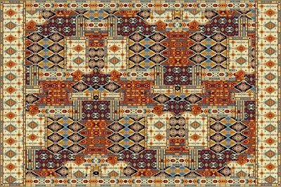 Produktbild von Geometrischer Patchwork-Teppich 150x225 cm