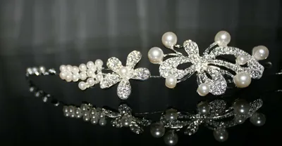 Produktbild von Perle  Haarschmuck Kristall Diadem Hochzeit Braut Prinzessin Strass HS04