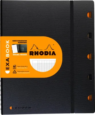 Produktbild von Rhodia 6x Exabook A4+ 80 Blatt französische Lineatur Schwarz 132151C