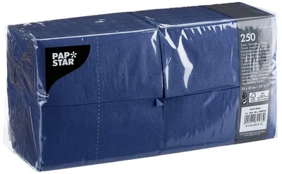 Image de PAPSTAR  84576 PAPSTAR Bistroservietten, 330 x 330 mm, 3-lagig, dunkelblau