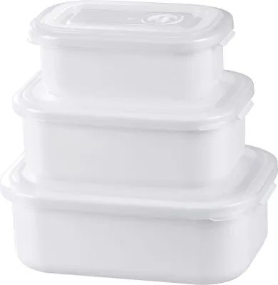 Zdjęcie produktu dla Zestaw pojemników na lunch MagicHome MB41, zestaw 3, 700/1300/2100 ml, prostokątny, otwierana pokrywa
