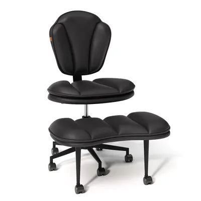 Produktbild von Bürostuhl Ergonomisch, Meditationsstuhl ergonomisch mit Rädern & Lordosenstütze, ADHS-Stuhl, Schreibtischstuhl Computerstuhl Chefsessel, Schwarz