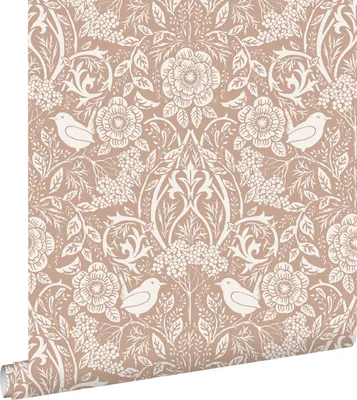 Zdjęcie produktu dla ESTAhome Tapeta kwiaty i ptaki w stylu secesyjnym nudeIbiałym 53 cm x 10.05 m