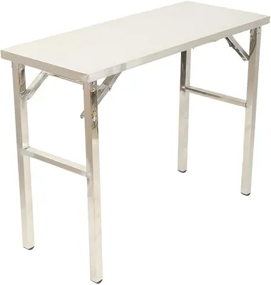 Imagen del producto de Mesa de trabajo plegable | Mesa de acero inoxidable con capacidad de carga de hasta 100 kg, ideal para la cocina