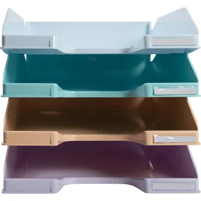 Produktbild von Exacompta Set mit 4 Briefablagen COMBO MIDI, Aquarel - sortiert - 113296SETD