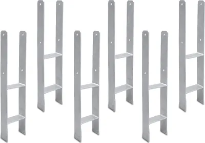 Produktbild von EINFEBEN 121MM 6 Stueck Pfostentraeger Pfosten H-anker Feuerverzinkt Langlebig Vierkantholzpfosten fuer Pfosten 12x12cm