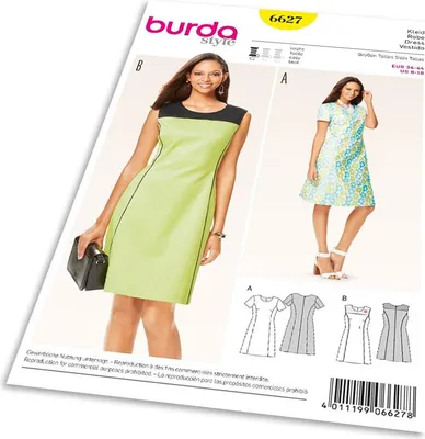Obrázek produktu pro Střih Burda 6627 - Áčkové šaty, šaty Etui