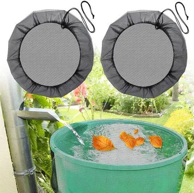 Productafbeelding van Regentonnet - Bescherming tegen bladeren - Diameter 95 cm - Verstelbaar met trekkoord - Ideaal voor regenpijpen - 2 stuks