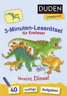 Obrázok produktu pre Duden Leseprofi - 3-Minuten-Leserätsel für Erstleser: Vorsicht, Dinos!