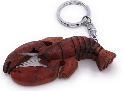 Immagine prodotto di Onwomania portachiavi in legno aragosta granchio animale marino acqua decapode granchio ciondolo fascino