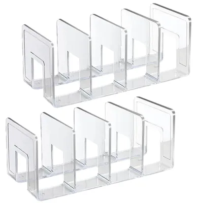 Acryl-Zeitschriftenhalter 2er-Set, 32 cm, 4 Fächer, A4