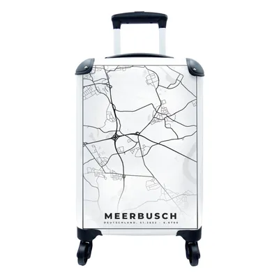 Produktbild von MuchoWow® Koffer Handgepäck Trolley Rollkoffer Kleine Reisekoffer mit 4 Rollen - Meerbusch - Karte - Stadtplan - Cabin Size < 55x40x23 cm & 55x40x20 cm - Fotokoffer - Kabinenkoffer - Boardgepäck - Reise-Box - Reisekoffer - Reisegepäck - Koffer mit Bild - Trolley für Kinder