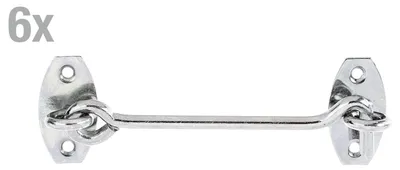 Produktbild von Alberts 6 x Sturmhaken, 120 mm lang mit Ösen, Dickschichtschutz, galvanisch verzinkt