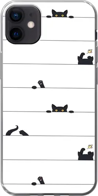 Produktbild von MuchoWow® Handyhülle Schutzhülle Hülle für Telefoonhoesje iPhone 12 mini Katze - Muster - Maus - Jungen - Mädchen - Kinder - Kinder Silikon Softcase Handy Hülle - Bild