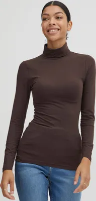 Immagine prodotto di b.young BYPamila Maglia a maniche lunghe da donna, modello basic con collo alto, vestibilità slim