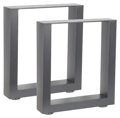 Produktbild von Tischuntergestell 40x43 cm Möbelfüße Grau Tischbeine Industrie Bankkufen Stahl